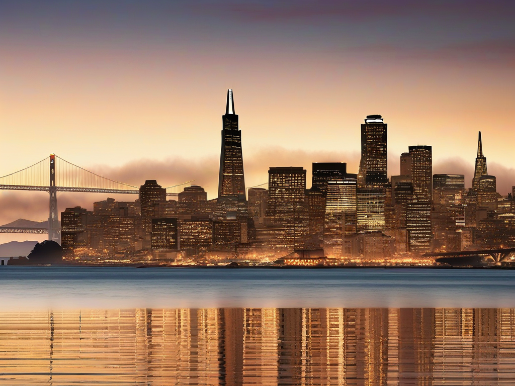 San Francisco cityscape with landmarks and skyline